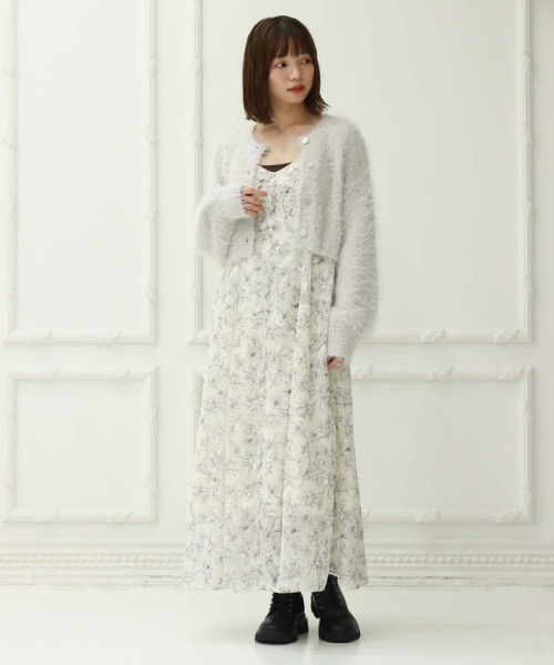 archives(アルシーヴ)の「シアーJQサイドティアードキャミワンピース(ワンピース・レディース・ブラック/モカ/アイボリー・MEDIUM)」の2枚目の写真