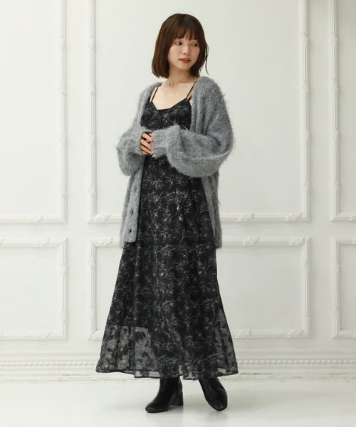 archives(アルシーヴ)の「シアーJQサイドティアードキャミワンピース(ワンピース・レディース・ブラック/モカ/アイボリー・MEDIUM)」の1枚目の写真