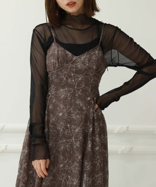 archives(アルシーヴ)の「シアーJQサイドティアードキャミワンピース(ワンピース・レディース・ブラック/モカ/アイボリー・MEDIUM)」の11枚目の写真