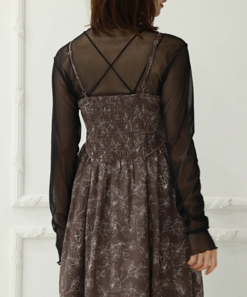 archives(アルシーヴ)の「シアーJQサイドティアードキャミワンピース(ワンピース・レディース・ブラック/モカ/アイボリー・MEDIUM)」の12枚目の写真