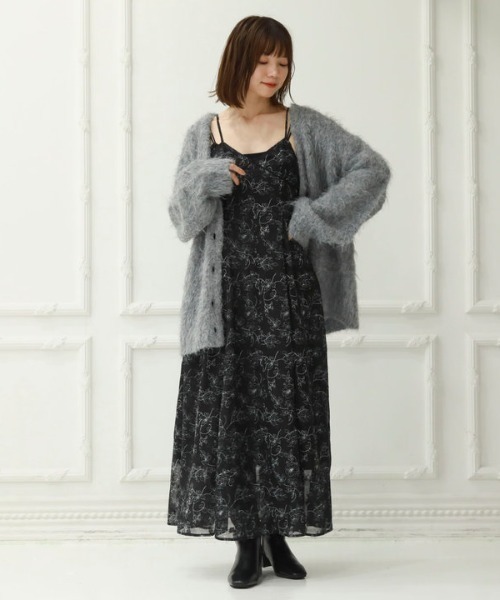 archives(アルシーヴ)の「シアーJQサイドティアードキャミワンピース(ワンピース・レディース・ブラック/モカ/アイボリー・MEDIUM)」の13枚目の写真