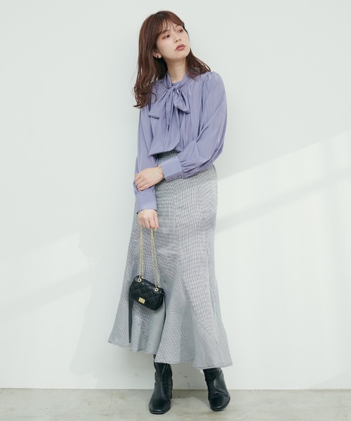 natural couture(ナチュラルクチュール)の「2WAYクラシカルボータイブラウス(シャツ/ブラウス・レディース・アイボリー/その他1/ピンクベージュ/ブルー/チャコールグレー・FREE)」の19枚目の写真