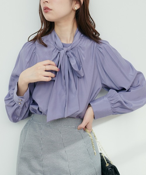 natural couture(ナチュラルクチュール)の「2WAYクラシカルボータイブラウス(シャツ/ブラウス・レディース・アイボリー/その他1/ピンクベージュ/ブルー/チャコールグレー・FREE)」の17枚目の写真