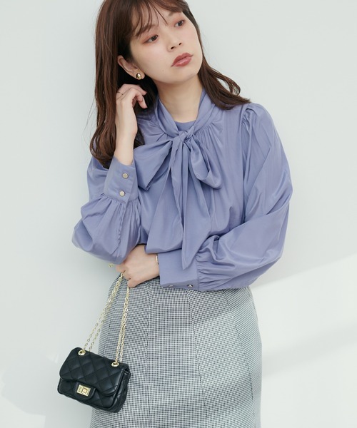 natural couture(ナチュラルクチュール)の「2WAYクラシカルボータイブラウス(シャツ/ブラウス・レディース・アイボリー/その他1/ピンクベージュ/ブルー/チャコールグレー・FREE)」の18枚目の写真