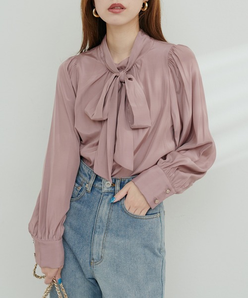 natural couture(ナチュラルクチュール)の「2WAYクラシカルボータイブラウス(シャツ/ブラウス・レディース・アイボリー/その他1/ピンクベージュ/ブルー/チャコールグレー・FREE)」の20枚目の写真
