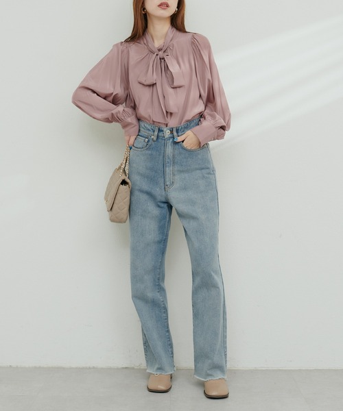 natural couture(ナチュラルクチュール)の「2WAYクラシカルボータイブラウス(シャツ/ブラウス・レディース・アイボリー/その他1/ピンクベージュ/ブルー/チャコールグレー・FREE)」の22枚目の写真