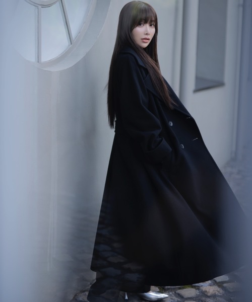 eimy istoire ウールマニッシュチェスターコートblack・Ssize EIMY ISTOIRE（エイミーイストワール）の「ウールマニッシュ