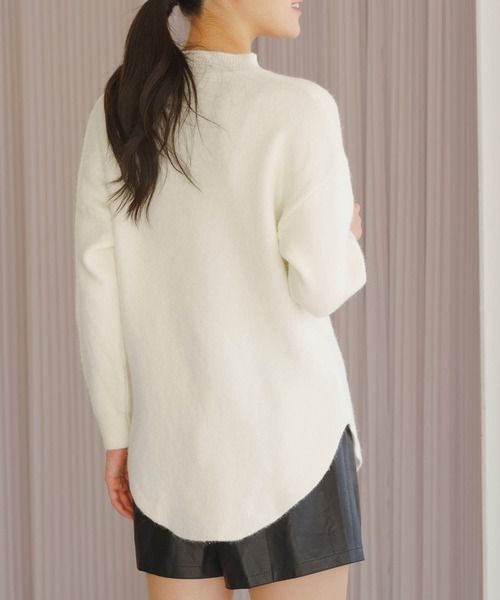 ニット セーター お尻すっぽり隠れるウール混あったかポンチョニット レディース ZAKKA-BOX ニット セーター お尻すっぽり隠れるウール混あったか