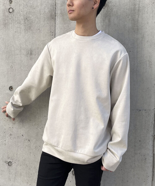 COMME CA ISM（コムサイズム）の「フェイクスエード クルーネック プルオーバー（スウェット・メンズ・ブルー/グレー/ブラック・L/M）」の3枚目の写真