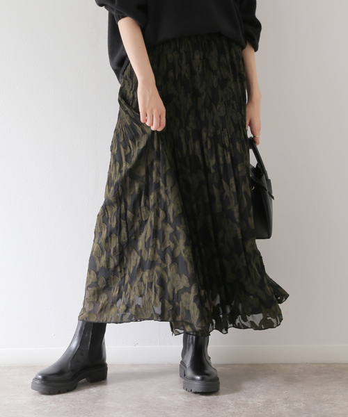 Simplicite（サンプリシテ）の「ジャガードマジョリカスカート（スカート・レディース・ブラック/ネイビー・FREE）」の9枚目の写真