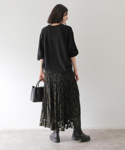 Simplicite（サンプリシテ）の「ジャガードマジョリカスカート（スカート・レディース・ブラック/ネイビー・FREE）」の12枚目の写真