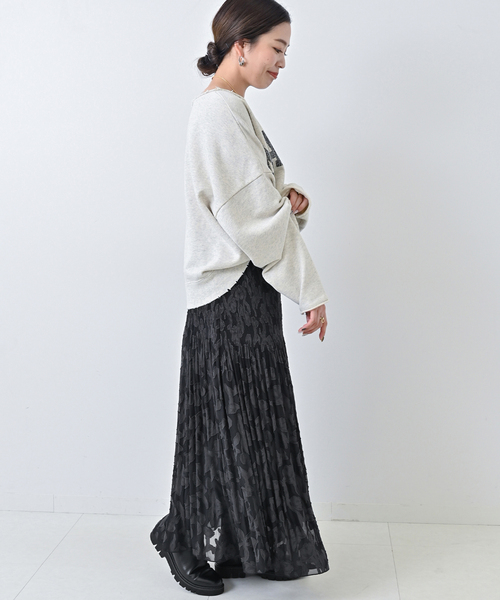 Simplicite（サンプリシテ）の「ジャガードマジョリカスカート（スカート・レディース・ブラック/ネイビー・FREE）」の16枚目の写真