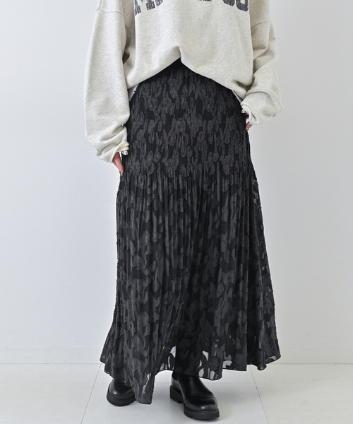 Simplicite（サンプリシテ）の「ジャガードマジョリカスカート（スカート・レディース・ブラック/ネイビー・FREE）」の17枚目の写真