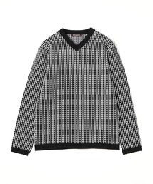 HIDEAWAYS NICOLE | ピンタックJQチェックVネックニット(ニット/セーター)