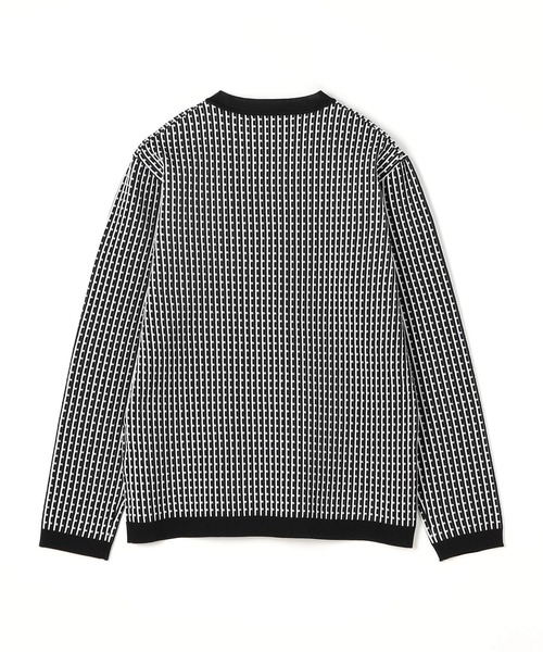 HIDEAWAYS NICOLE（ハイダウェイニコル）の「ピンタックJQチェックVネックニット（ニット/セーター・メンズ・ホワイト×グレー/ピンク/ホワイト×ブラック/ブラック×ホワイト・MEDIUM/LARGE/X-LARGE）」の7枚目の写真