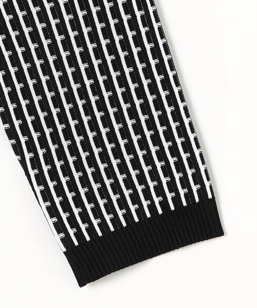 HIDEAWAYS NICOLE（ハイダウェイニコル）の「ピンタックJQチェックVネックニット（ニット/セーター・メンズ・ホワイト×グレー/ピンク/ホワイト×ブラック/ブラック×ホワイト・MEDIUM/LARGE/X-LARGE）」の9枚目の写真