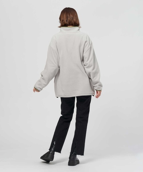 CAMP7（キャンプセブン）の「【CAMP7】フリースプルオーバー（スウェット・レディース・オフホワイト/ダークグレー/ライトグレー・M-L）」の10枚目の写真