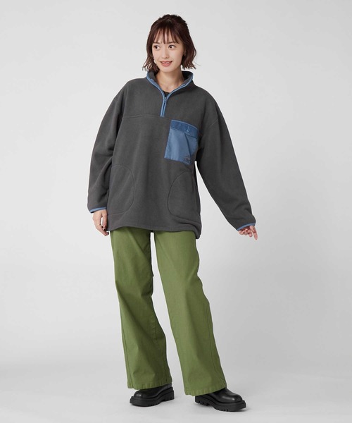 CAMP7（キャンプセブン）の「【CAMP7】フリースプルオーバー（スウェット・レディース・オフホワイト/ダークグレー/ライトグレー・M-L）」の11枚目の写真