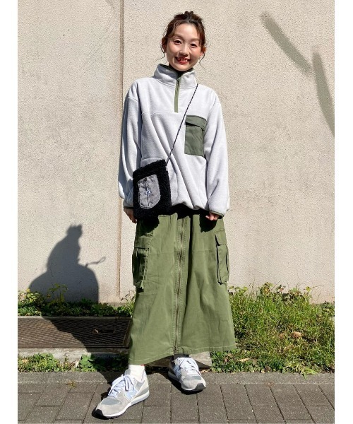 CAMP7（キャンプセブン）の「【CAMP7】フリースプルオーバー（スウェット・レディース・オフホワイト/ダークグレー/ライトグレー・M-L）」の21枚目の写真