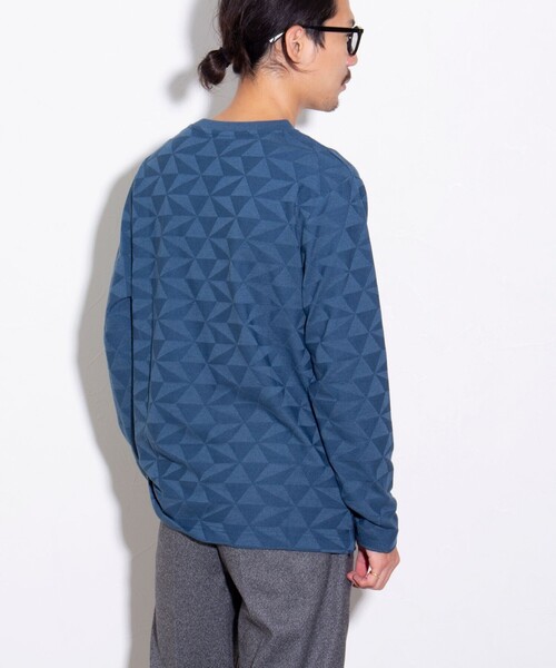 GLOSTER(グロスター)の「【GLOSTER/グロスター】ジオメリンクス長袖Tシャツ クルーネック(Tシャツ/カットソー・メンズ・チャコールグレー/ホワイト/ブルー・M/S/L)」の8枚目の写真