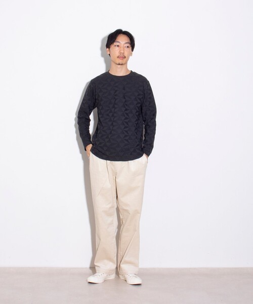 GLOSTER(グロスター)の「【GLOSTER/グロスター】ジオメリンクス長袖Tシャツ クルーネック(Tシャツ/カットソー・メンズ・チャコールグレー/ホワイト/ブルー・M/S/L)」の13枚目の写真