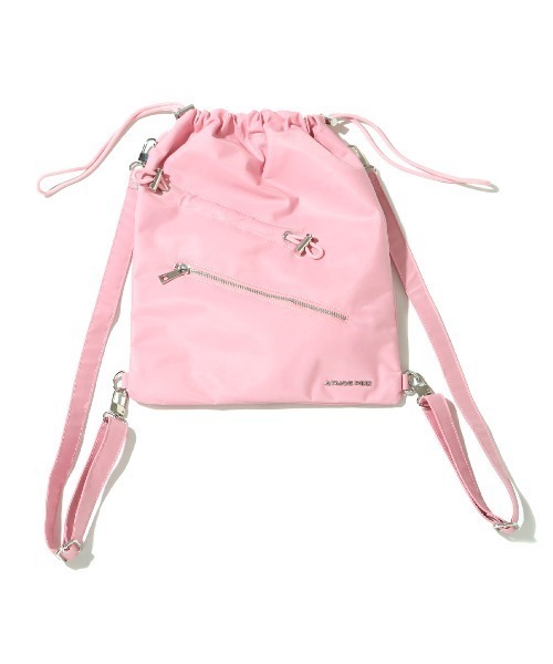 atmos pink(アトモスピンク)の「atmos pink 2WAYナイロンナップサック(バックパック/リュック・レディース・ブラック/グレー/ピンク・FREE)」の9枚目の写真