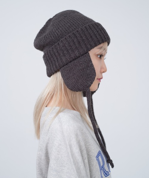 WHIMSIC(ウィムジック)の「【UNISEX】プレーンニットガイド(ニットキャップ/ビーニー・メンズ・ブラック/ブラウン/チャコールグレー・FREE)」の3枚目の写真