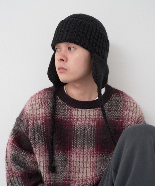 WHIMSIC(ウィムジック)の「【UNISEX】プレーンニットガイド(ニットキャップ/ビーニー・メンズ・ブラック/ブラウン/チャコールグレー・FREE)」の2枚目の写真