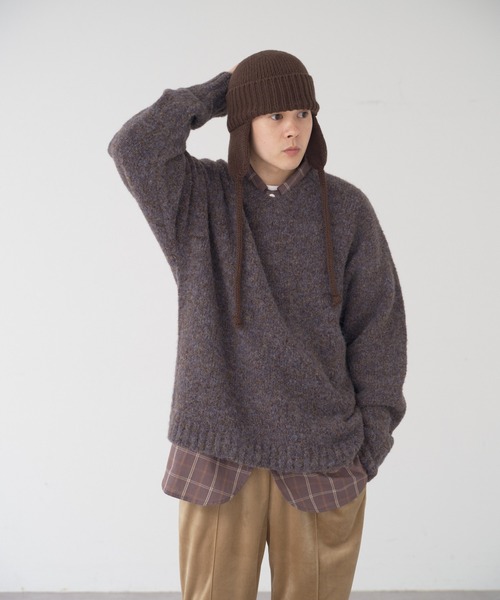 WHIMSIC(ウィムジック)の「【UNISEX】プレーンニットガイド(ニットキャップ/ビーニー・メンズ・ブラック/ブラウン/チャコールグレー・FREE)」の6枚目の写真