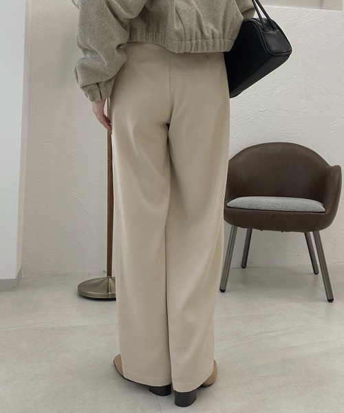 apres jour clair(アプレジュールクレア)の「【apres jour clair】ラップリボンワイドパンツ【ZOZOTOWN限定アイテム】(スラックス・レディース・カーキ/アイボリー/チャコールグレー・X-LARGE/SMALL/MEDIUM)」の4枚目の写真