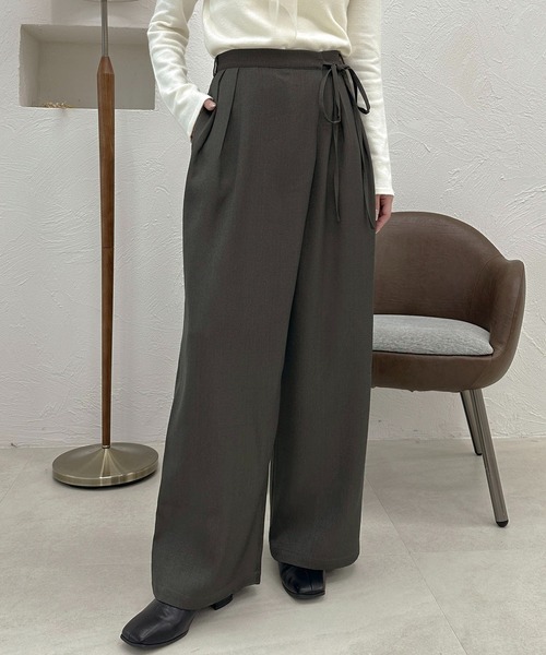 apres jour clair(アプレジュールクレア)の「【apres jour clair】ラップリボンワイドパンツ【ZOZOTOWN限定アイテム】(スラックス・レディース・カーキ/アイボリー/チャコールグレー・X-LARGE/SMALL/MEDIUM)」の18枚目の写真