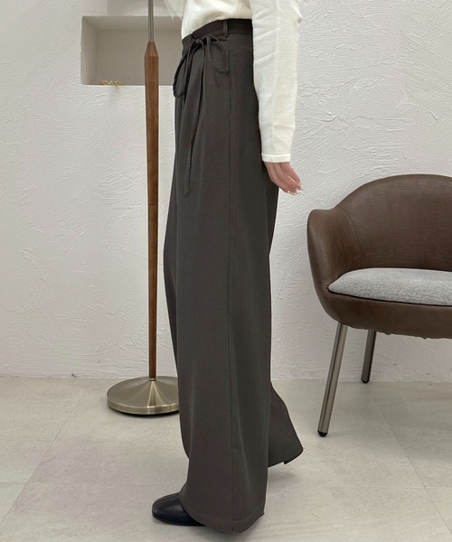 apres jour clair(アプレジュールクレア)の「【apres jour clair】ラップリボンワイドパンツ【ZOZOTOWN限定アイテム】(スラックス・レディース・カーキ/アイボリー/チャコールグレー・X-LARGE/SMALL/MEDIUM)」の13枚目の写真