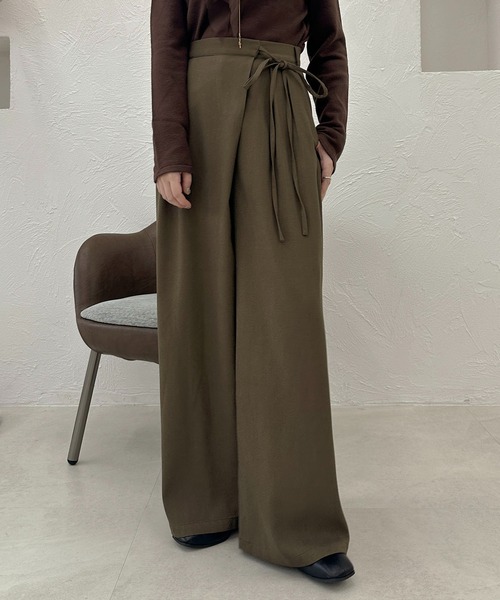 apres jour clair(アプレジュールクレア)の「【apres jour clair】ラップリボンワイドパンツ【ZOZOTOWN限定アイテム】(スラックス・レディース・カーキ/アイボリー/チャコールグレー・X-LARGE/SMALL/MEDIUM)」の22枚目の写真