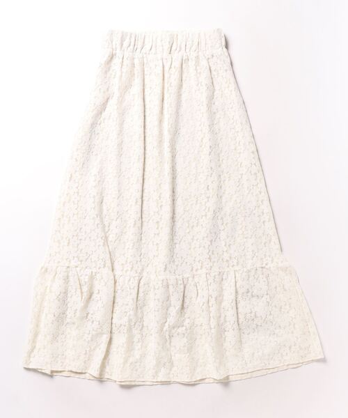 flower（フラワー）の「ブルームレーススカート（スカート・レディース・アイボリー/ブラウン・FREE）」の3枚目の写真