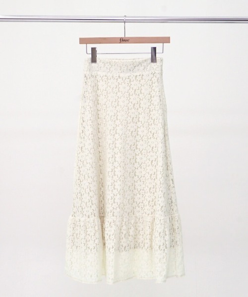 flower（フラワー）の「ブルームレーススカート（スカート・レディース・アイボリー/ブラウン・FREE）」の17枚目の写真