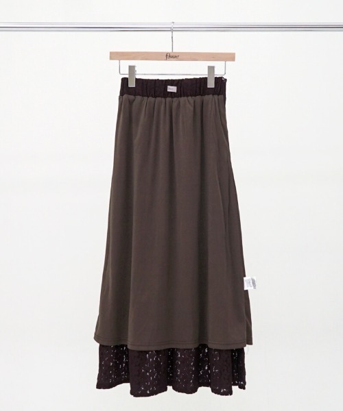 flower（フラワー）の「ブルームレーススカート（スカート・レディース・アイボリー/ブラウン・FREE）」の12枚目の写真