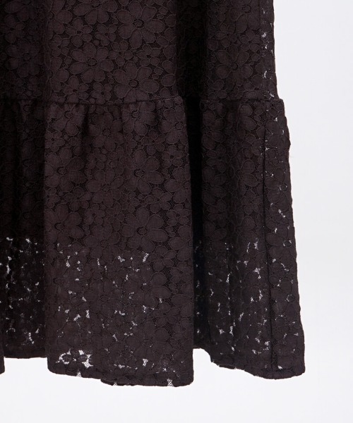 flower（フラワー）の「ブルームレーススカート（スカート・レディース・アイボリー/ブラウン・FREE）」の8枚目の写真