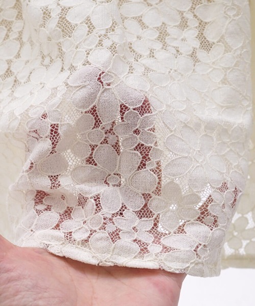 flower（フラワー）の「ブルームレーススカート（スカート・レディース・アイボリー/ブラウン・FREE）」の5枚目の写真