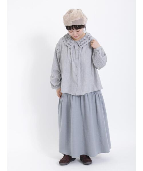 Samansa Mos2(サマンサ モスモス)の「チェック織りスカート(スカート・レディース・キナリ/モカ/ブルー・F)」の17枚目の写真