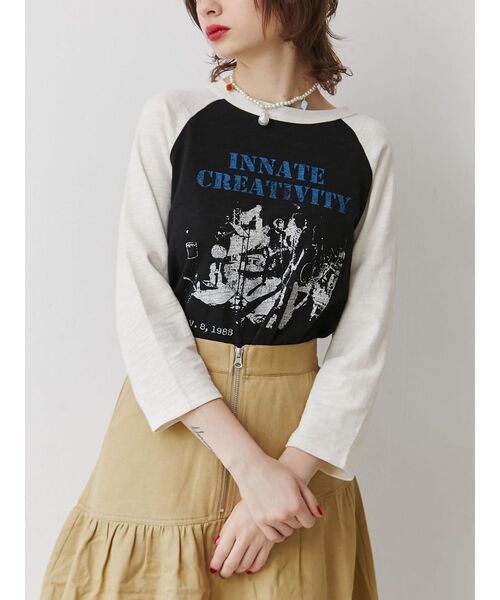 jouetie(ジュエティ)の「グランジロックラグランロンT(Tシャツ/カットソー・レディース・ブラック/オフホワイト/ブルー・MEDIUM)」の15枚目の写真