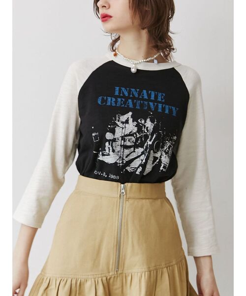 jouetie(ジュエティ)の「グランジロックラグランロンT(Tシャツ/カットソー・レディース・ブラック/オフホワイト/ブルー・MEDIUM)」の16枚目の写真