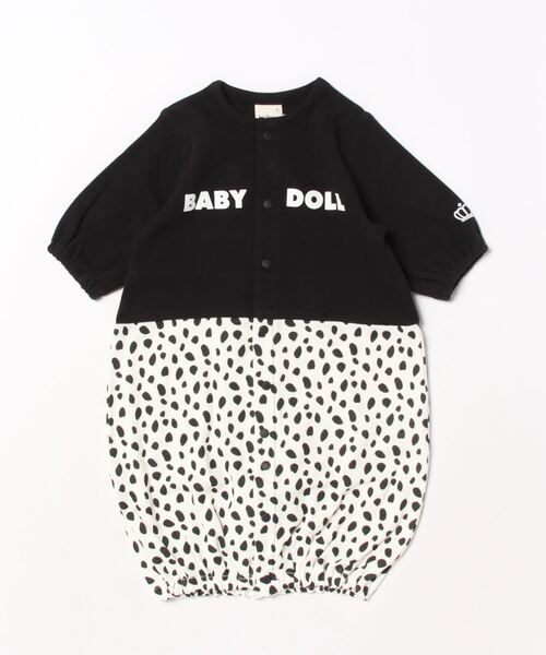 BABYDOLL(ベビードール)の「アニマル 切替 長袖 2WAY オール 9141B(ロンパース・キッズ・ブラック/ブラウン・50-70cm)」の1枚目の写真