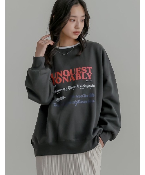 Re:EDIT(リエディ)の「選べる裏起毛ビッグプルオーバー(スウェット・レディース・ホワイト系その他2/オートミール/グレー系その他2/ホワイト系その他3/グレー系/ホワイト/ブラック系/ブラック系その他3/ホワイト系・MEDIUM/LARGE)」の7枚目の写真