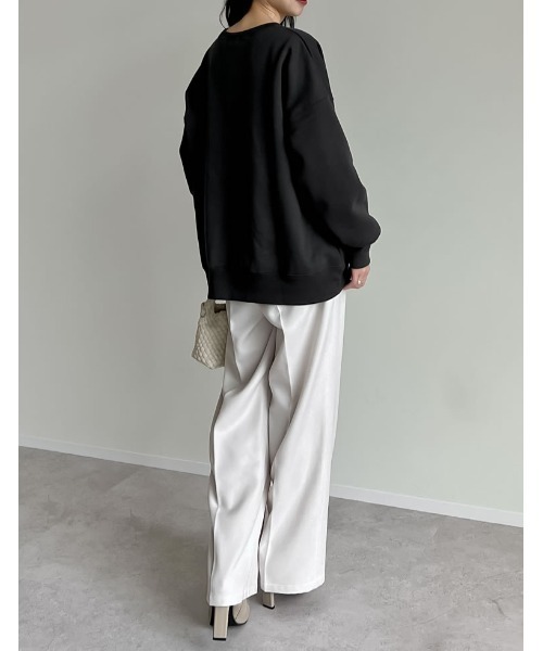 Re:EDIT(リエディ)の「選べる裏起毛ビッグプルオーバー(スウェット・レディース・ホワイト系その他2/オートミール/グレー系その他2/ホワイト系その他3/グレー系/ホワイト/ブラック系/ブラック系その他3/ホワイト系・MEDIUM/LARGE)」の18枚目の写真