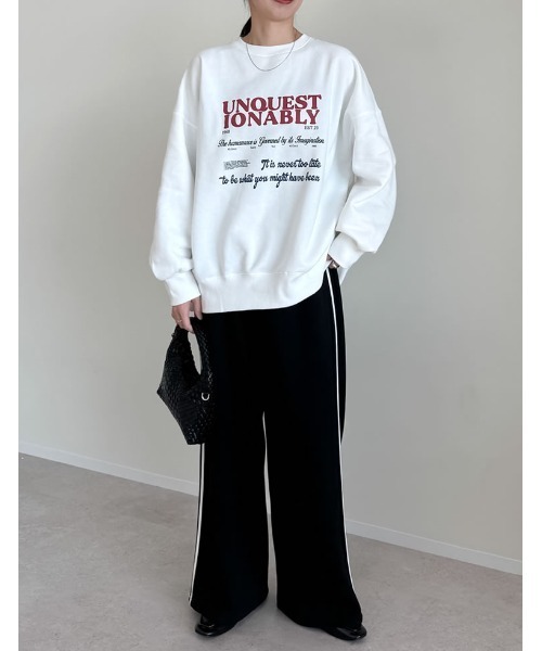 Re:EDIT(リエディ)の「選べる裏起毛ビッグプルオーバー(スウェット・レディース・ホワイト系その他2/オートミール/グレー系その他2/ホワイト系その他3/グレー系/ホワイト/ブラック系/ブラック系その他3/ホワイト系・MEDIUM/LARGE)」の21枚目の写真