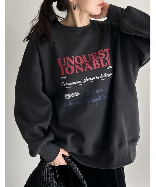 Re:EDIT(リエディ)の「選べる裏起毛ビッグプルオーバー(スウェット・レディース・ホワイト系その他2/オートミール/グレー系その他2/ホワイト系その他3/グレー系/ホワイト/ブラック系/ブラック系その他3/ホワイト系・MEDIUM/LARGE)」の10枚目の写真