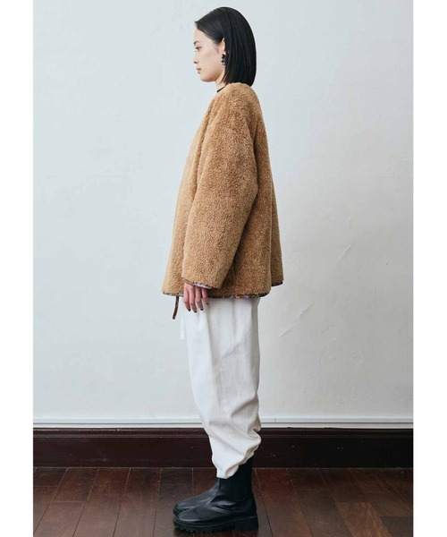 MEDE19F(メデジュウキュウ)の「MEDE19F プリント×ボアのリバーシブルはんてん(その他アウター・レディース・ブラウン系その他・2/1)」の13枚目の写真