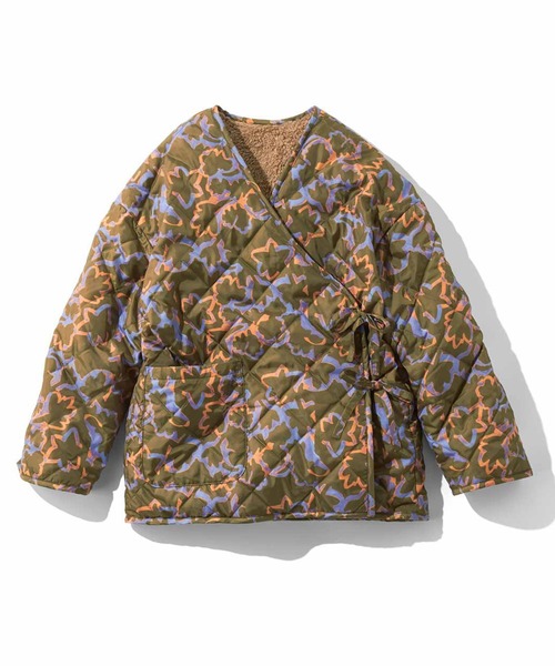 MEDE19F(メデジュウキュウ)の「MEDE19F プリント×ボアのリバーシブルはんてん(その他アウター・レディース・ブラウン系その他・2/1)」の18枚目の写真