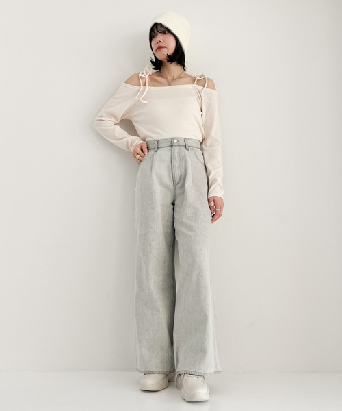 Heather(ヘザー)の「オフショルリボンカットソー 105336(Tシャツ/カットソー・レディース・グレー/アイボリー/ピンク・FREE)」の17枚目の写真