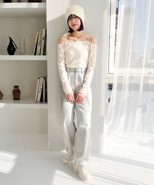 Heather(ヘザー)の「オフショルリボンカットソー 105336(Tシャツ/カットソー・レディース・グレー/アイボリー/ピンク・FREE)」の20枚目の写真